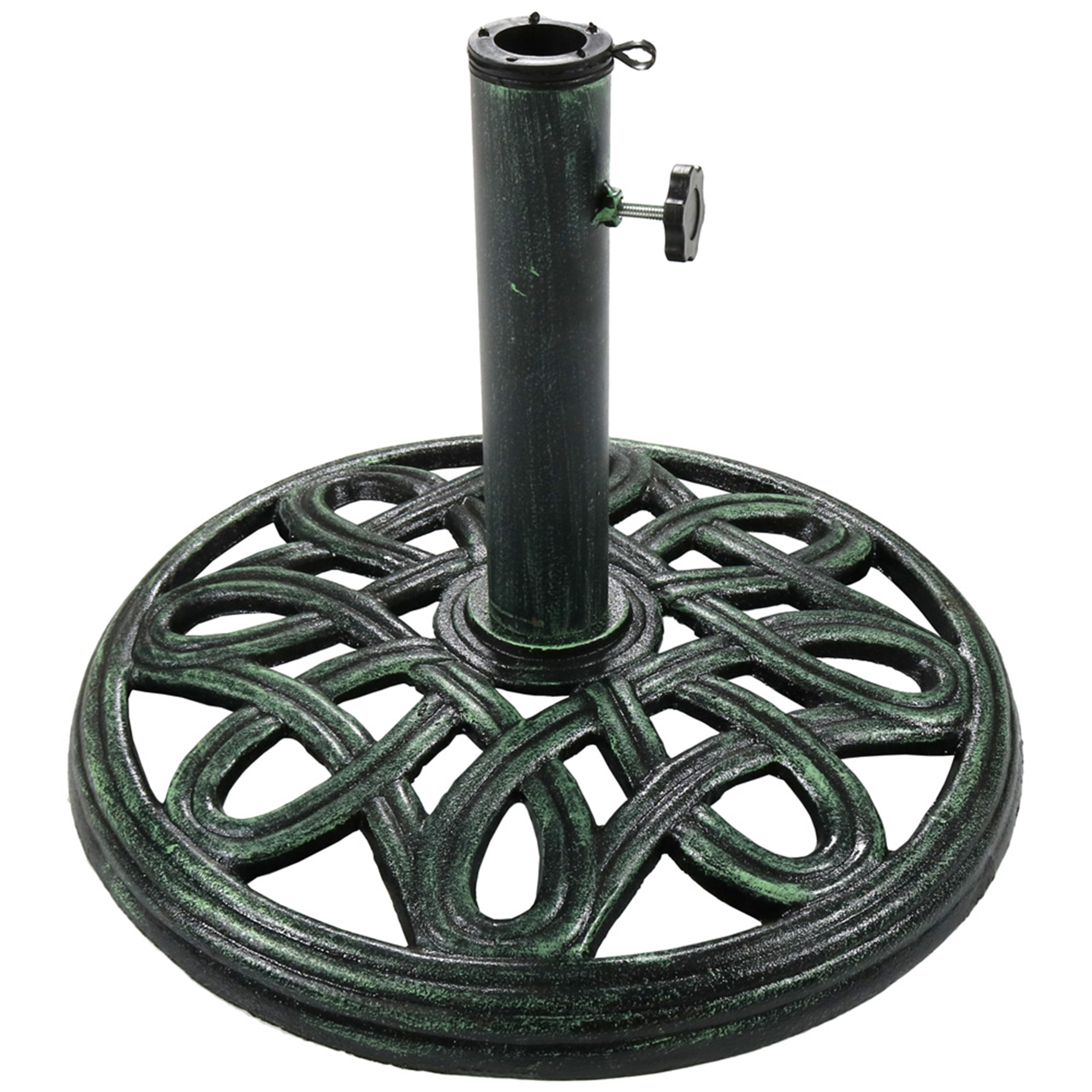 Sunnydaze Decor Round Cast Iron Patio Umbrella Base Stand - 17in. Diameter, 24 Lb., Weather-Resistant, Model# YUK-910